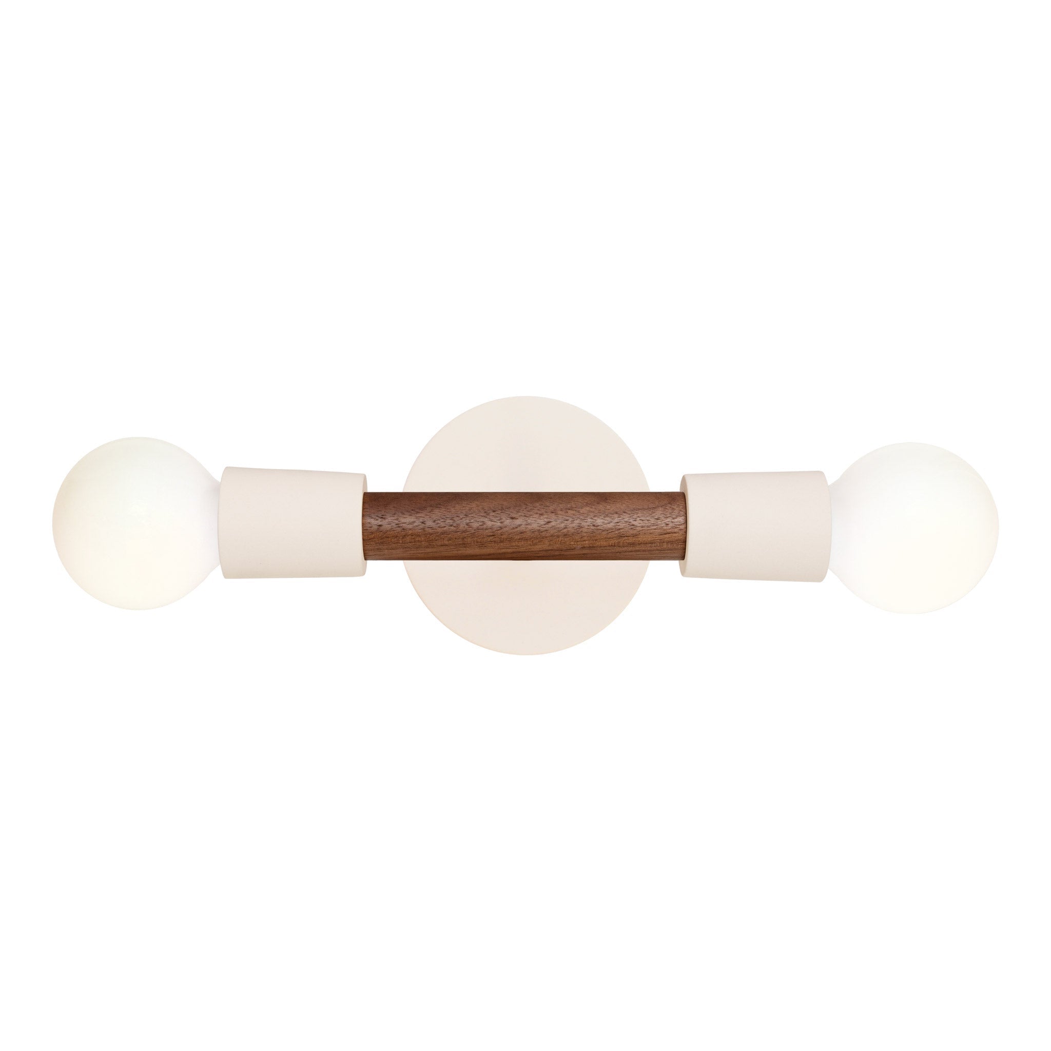 Bailey Sconce shown in Walnut with a Bone Ceramic Canopy