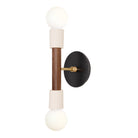 Bailey Sconce shown in Walnut with Brass and a Black Stained wood canopy