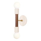 Bailey Sconce shown in Walnut and Brass with a Bone Ceramic Canopy