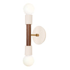 Bailey Sconce shown in Walnut and Heirloom Brass with a Bone Ceramic Canopy