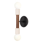 Bailey Sconce shown in Walnut and Matte Black with a Black Stained Wood Canopy