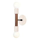 Bailey Sconce shown in Walnut and Matte Black with a Bone Ceramic Canopy