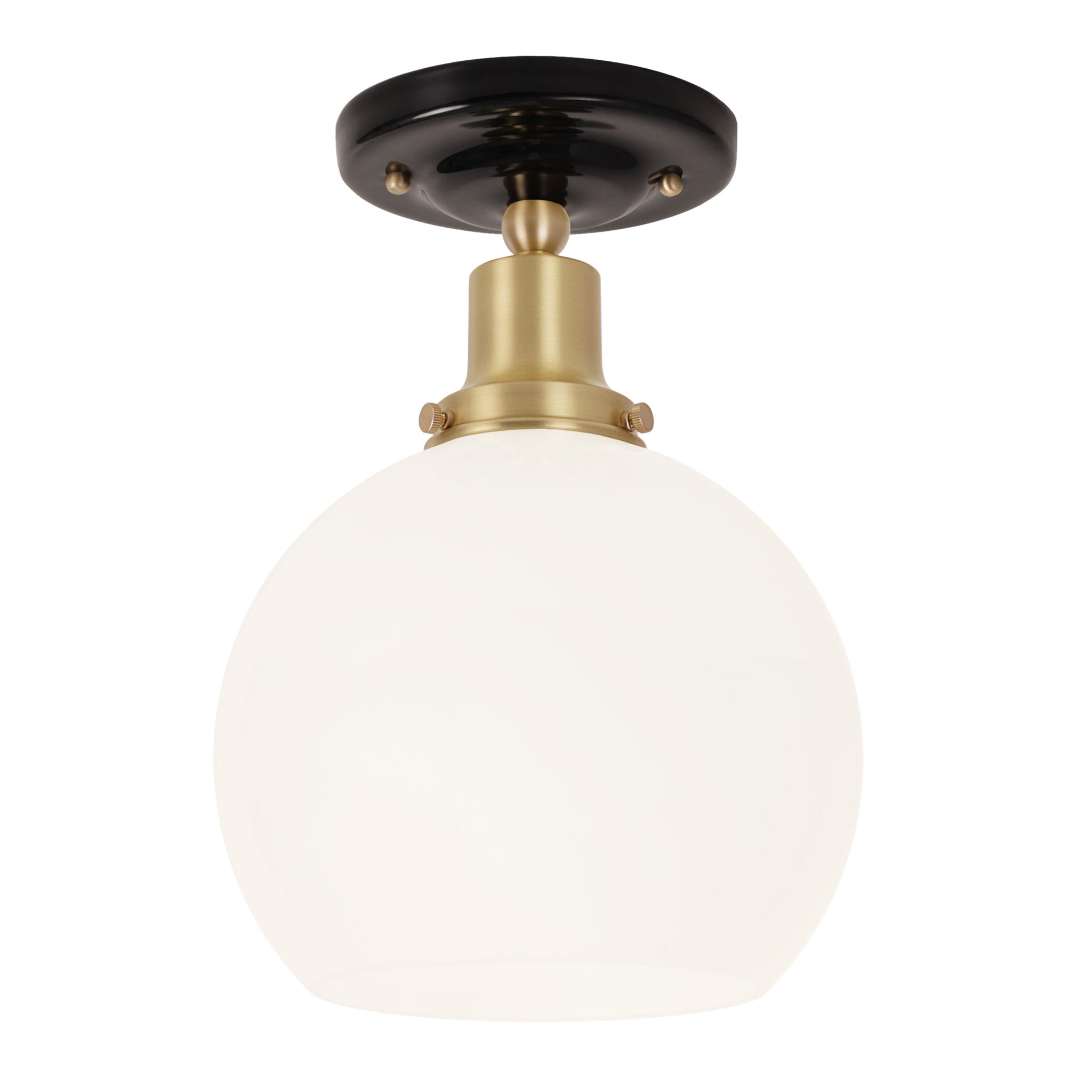 Beatrix Surface shown in Brass with a Gloss White Ceramic Canopy