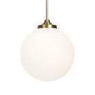 Close up of Bijou Pendant 12" Globe shown in Brass