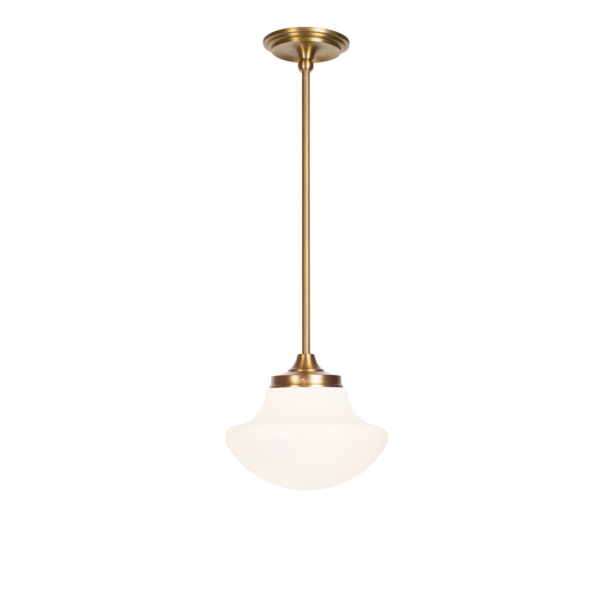 Bijou Pendant 10" Tulip shown in Heirloom Brass