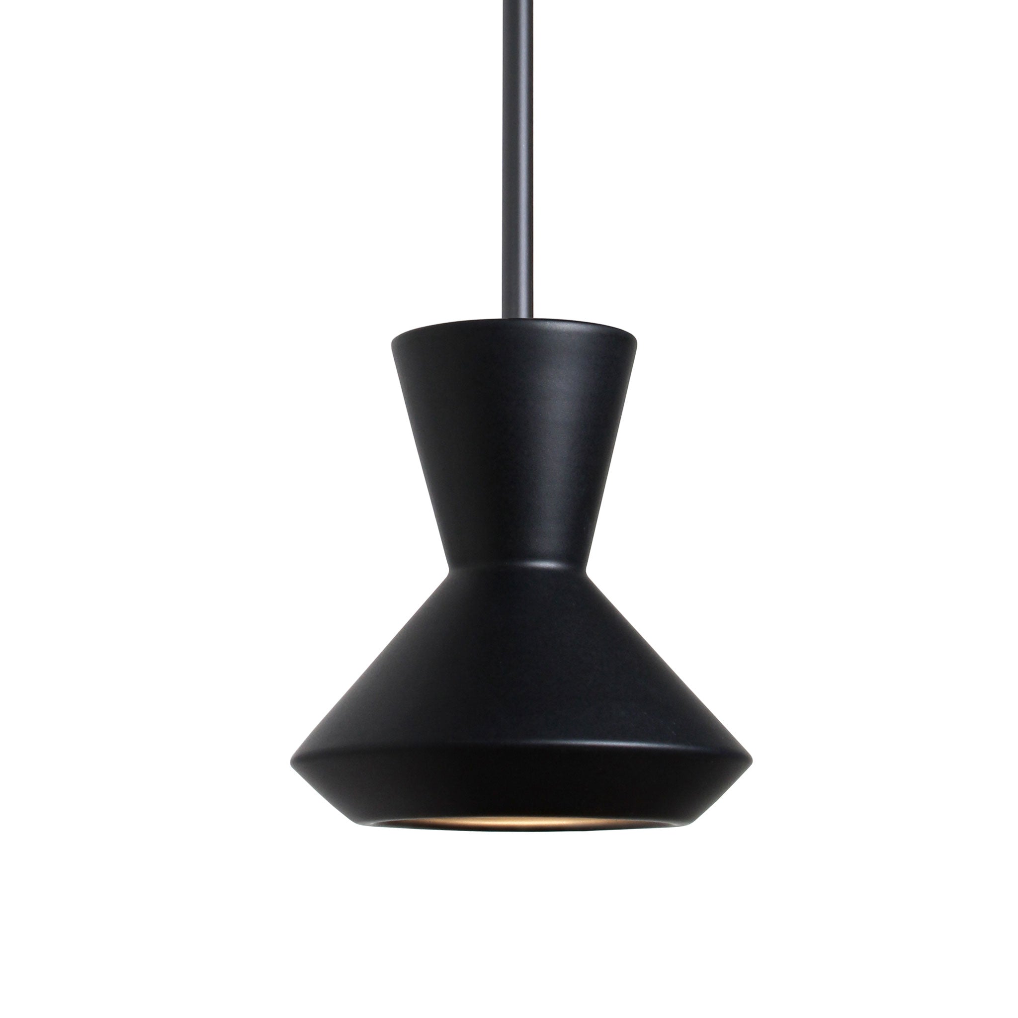 Bobbie Rod Pendant shown in Eclipse Black Glaze Ceramic with a Matte Black Metal finish