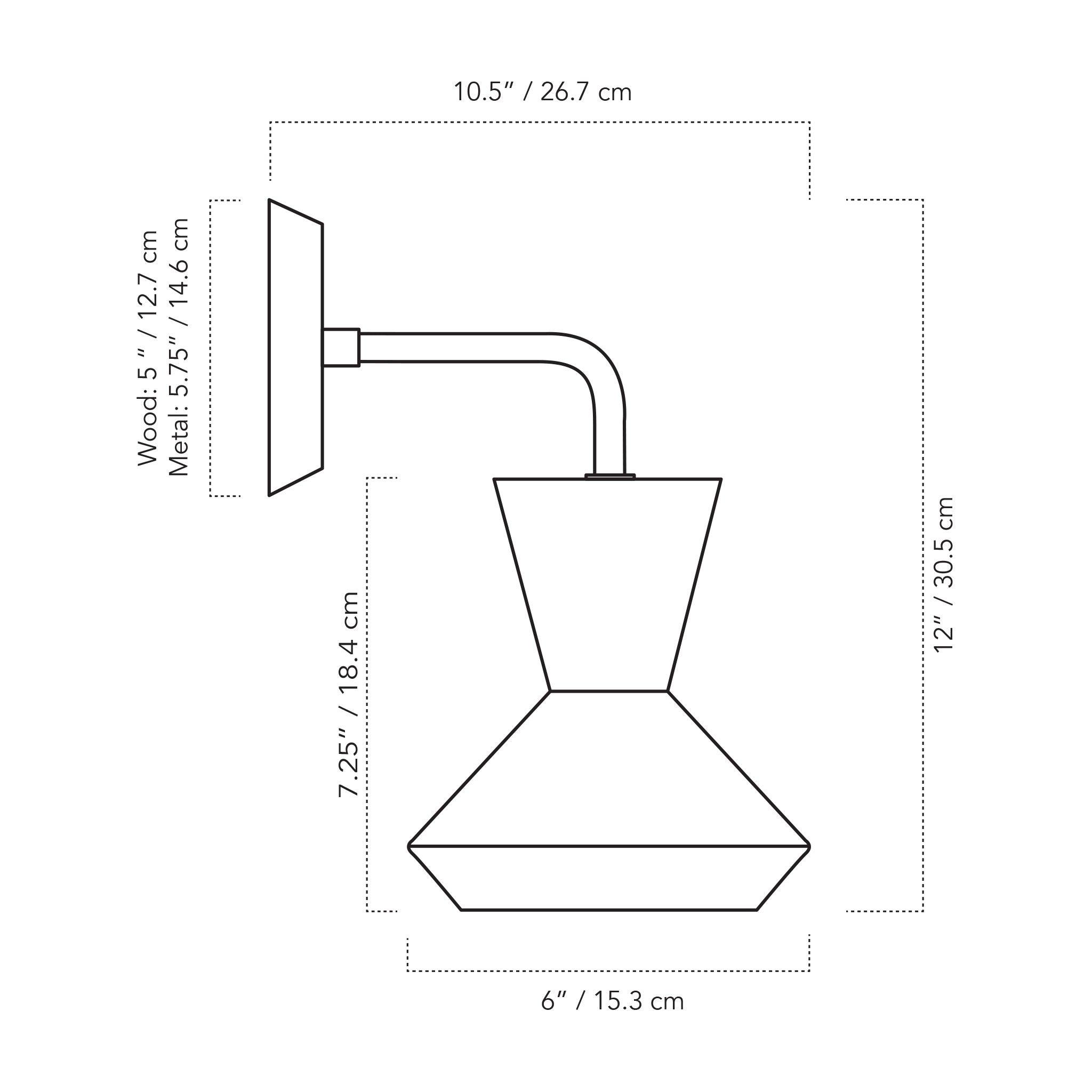 A Technical Drawing Of The Bobbie Wall Sconce