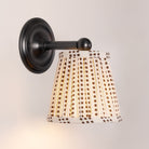 Cambridge Sconce shown in Graphite Patina with an Aspen Coco Shade