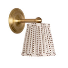 Cambridge Sconce shown in Heirloom Brass with an Aspen Coco Shade