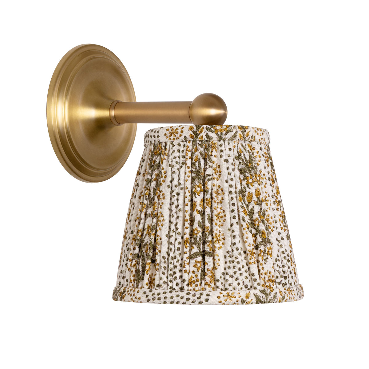 Cambridge Sconce shown in Heirloom Brass with a Winfleur Mustard Shade