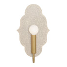 Clare Ceramic Sconce shown in Brass with a Gloss Crackle Glaze