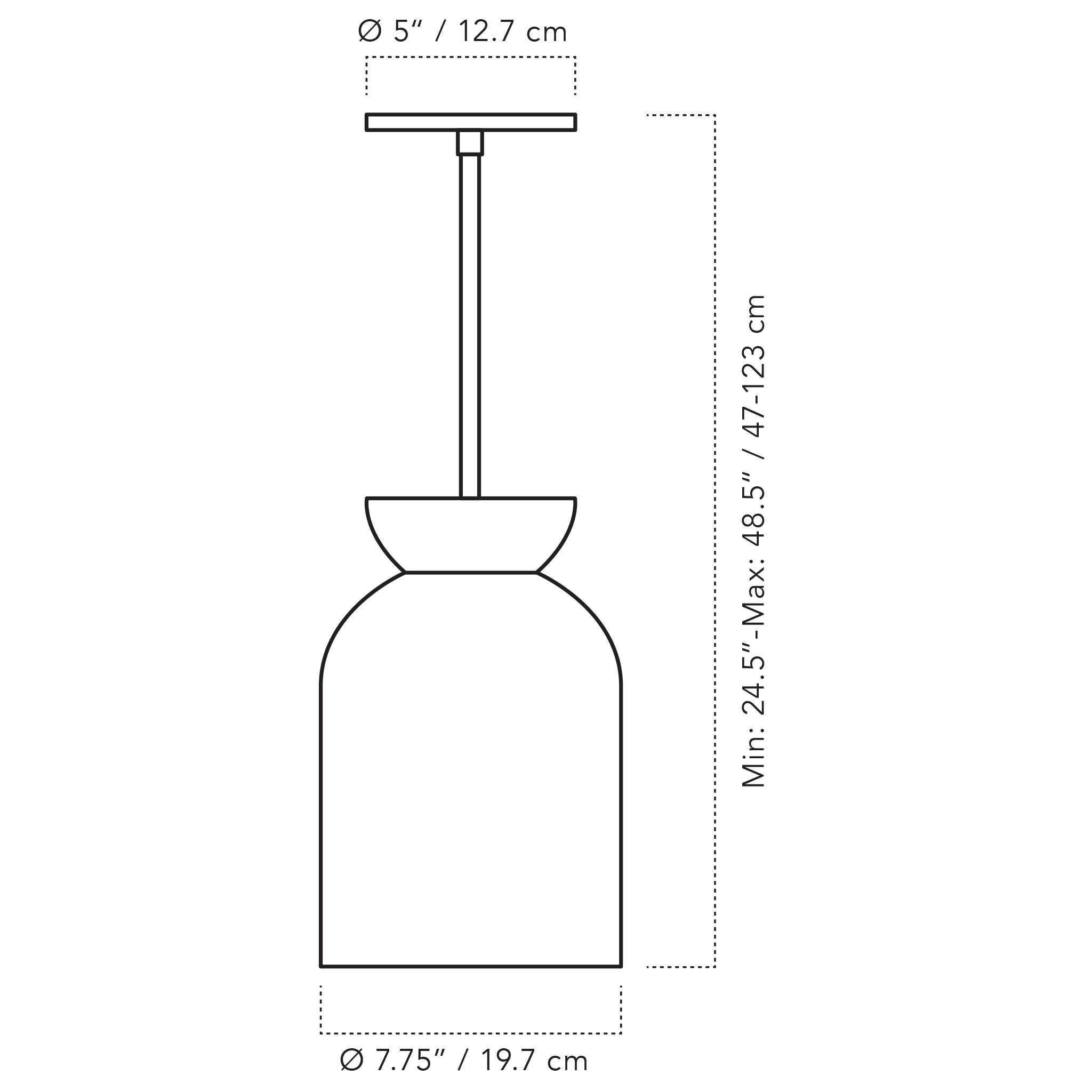 A Technical Drawing Of The Colette Pendant Light
