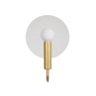 Edith ADA Sconce shown in Brass with a Cloud Concrete Canopy