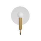 Edith ADA Sconce shown in Heirloom Brass with a Cloud Concrete Canopy
