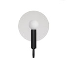 Edith ADA Sconce shown in Matte Black with a Cloud Concrete Canopy