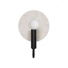 Edith ADA Sconce shown in Matte Black with a Natural White Tanglewood Ceramic Canopy