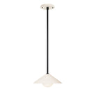 Elvia Pendant shown in Matte Black and a Bone Ceramic canopy
