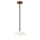 Elvia Pendant shown in Matte Black and a Walnut Wood canopy