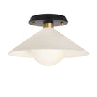 Elvia Surface shown in Brass with a Black Stained Wood canopy