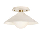 Elvia Surface shown in Brass with a Bone Ceramic canopy