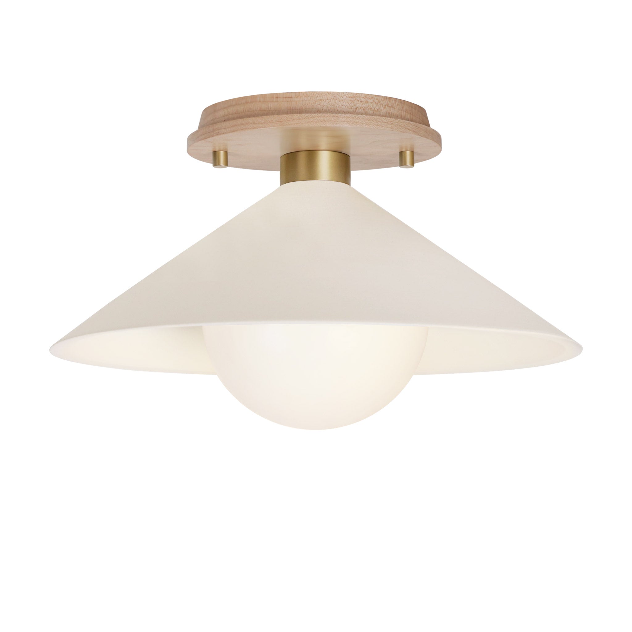 Elvia Surface shown in Brass with a Maple Wood canopy