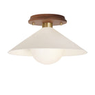 Elvia Surface shown in Brass with a Walnut Wood canopy