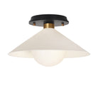 Elvia Surface shown in Heirloom Brass with a Black Stained Wood canopy