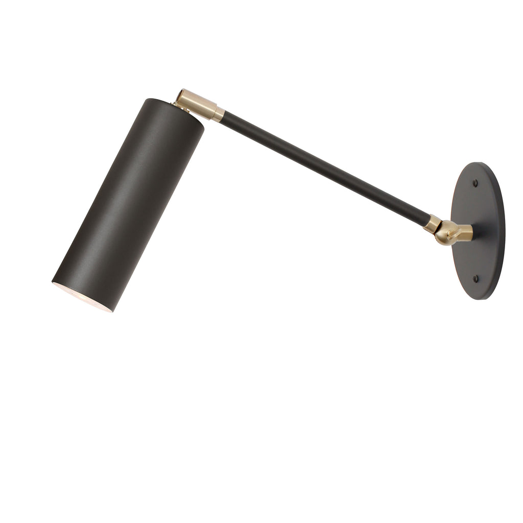 Fjord Spot Single Articulated shown in Matte Black with Brass.