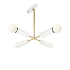 Fjord Compass for Vaulted Ceiling shown in White and Brass