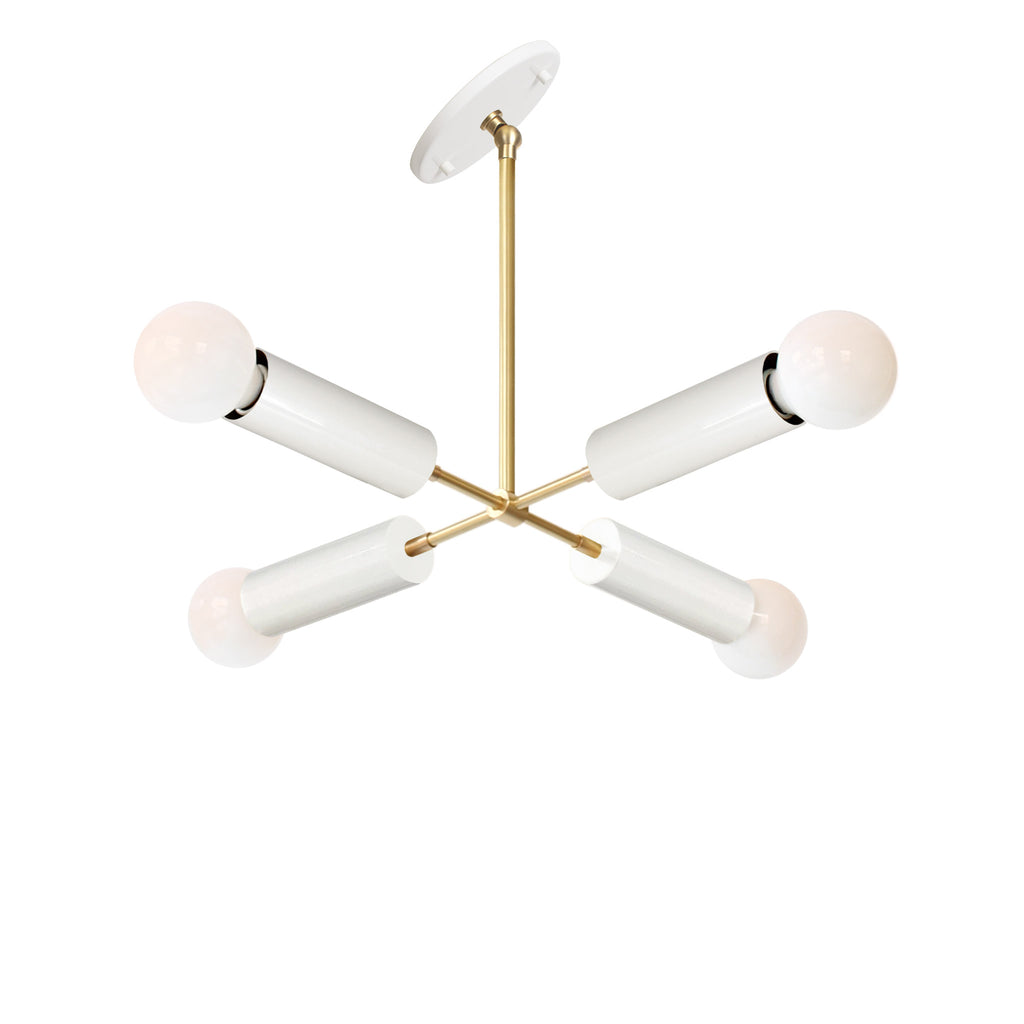 Fjord Compass for Vaulted Ceiling shown in White with Brass