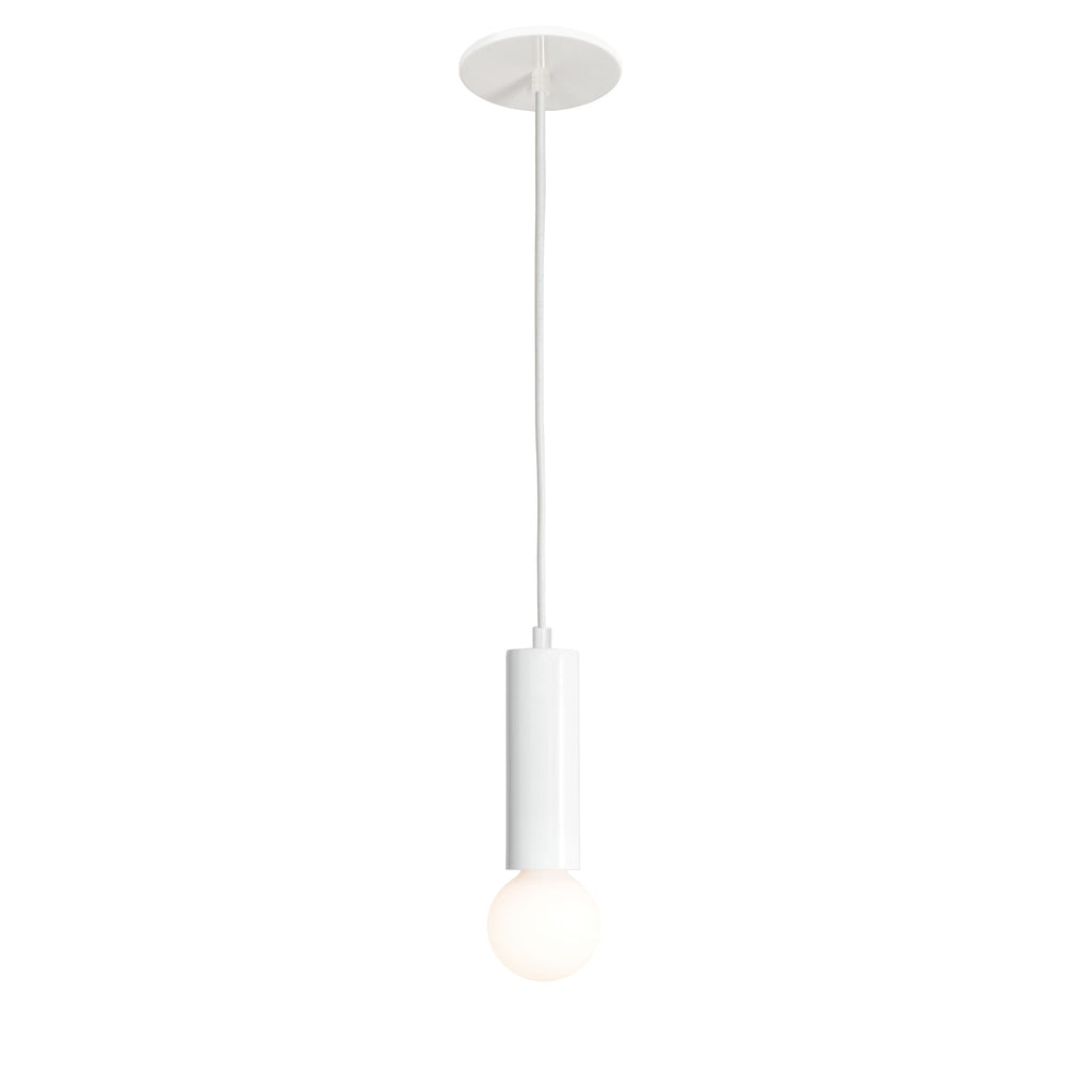 Fjord Cord Pendant shown in White with White Cloth Cord.