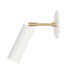 Fjord Spot with 3" arm shown in White with Brass