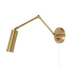 Fjord Spot Double Articulated shown in Heirloom Brass with a Backplate Dimmer Switch and White Cord