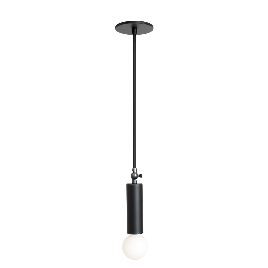 Fjord Spot Pendant shown in Matte Black with Standard Socket Placement.