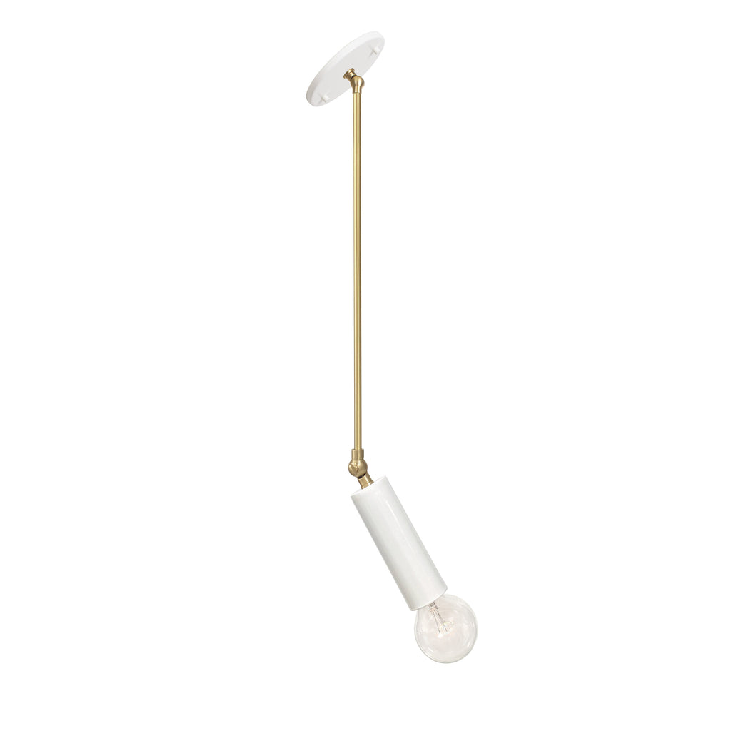 Fjord Spot Pendant for Vaulted Ceiling shown in White with Brass