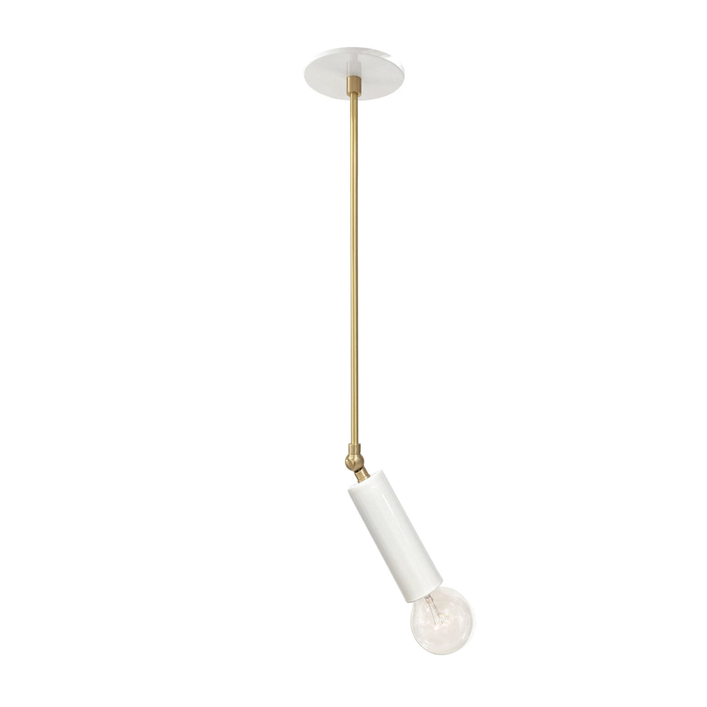 Fjord Spot Pendant shown in White with Brass with Standard Socket Placement.