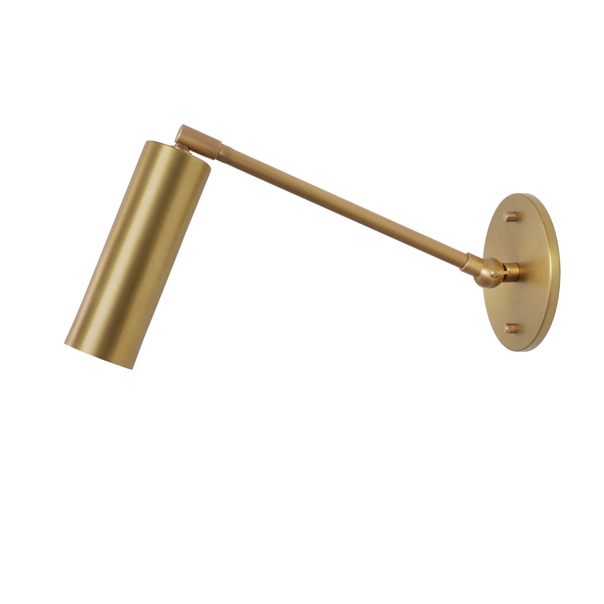 Fjord Spot Single Articulated shown in Heirloom Brass with an 8" rod