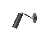 Fjord Spot Single Articulated shown in Matte Black with Brass with a 3" rod
