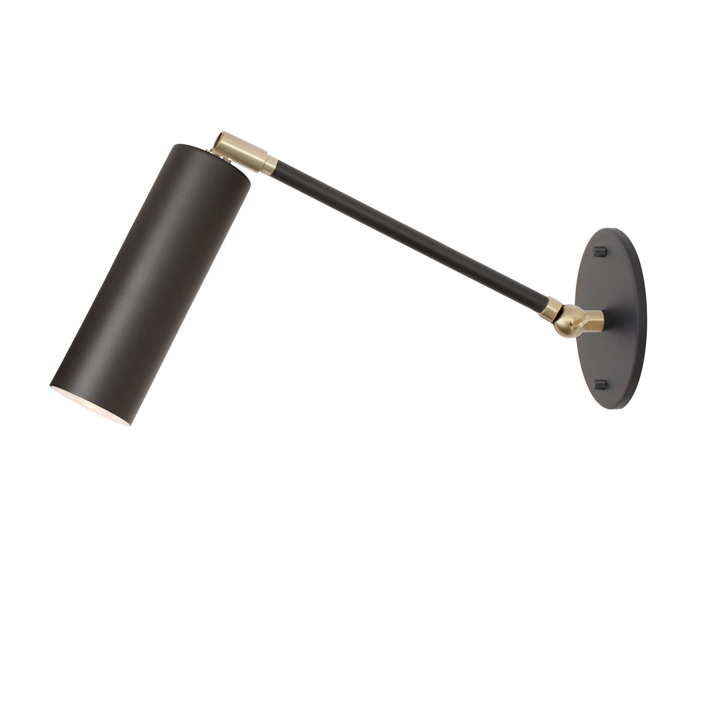 Fjord Spot Single Articulated shown in Matte Black with Brass