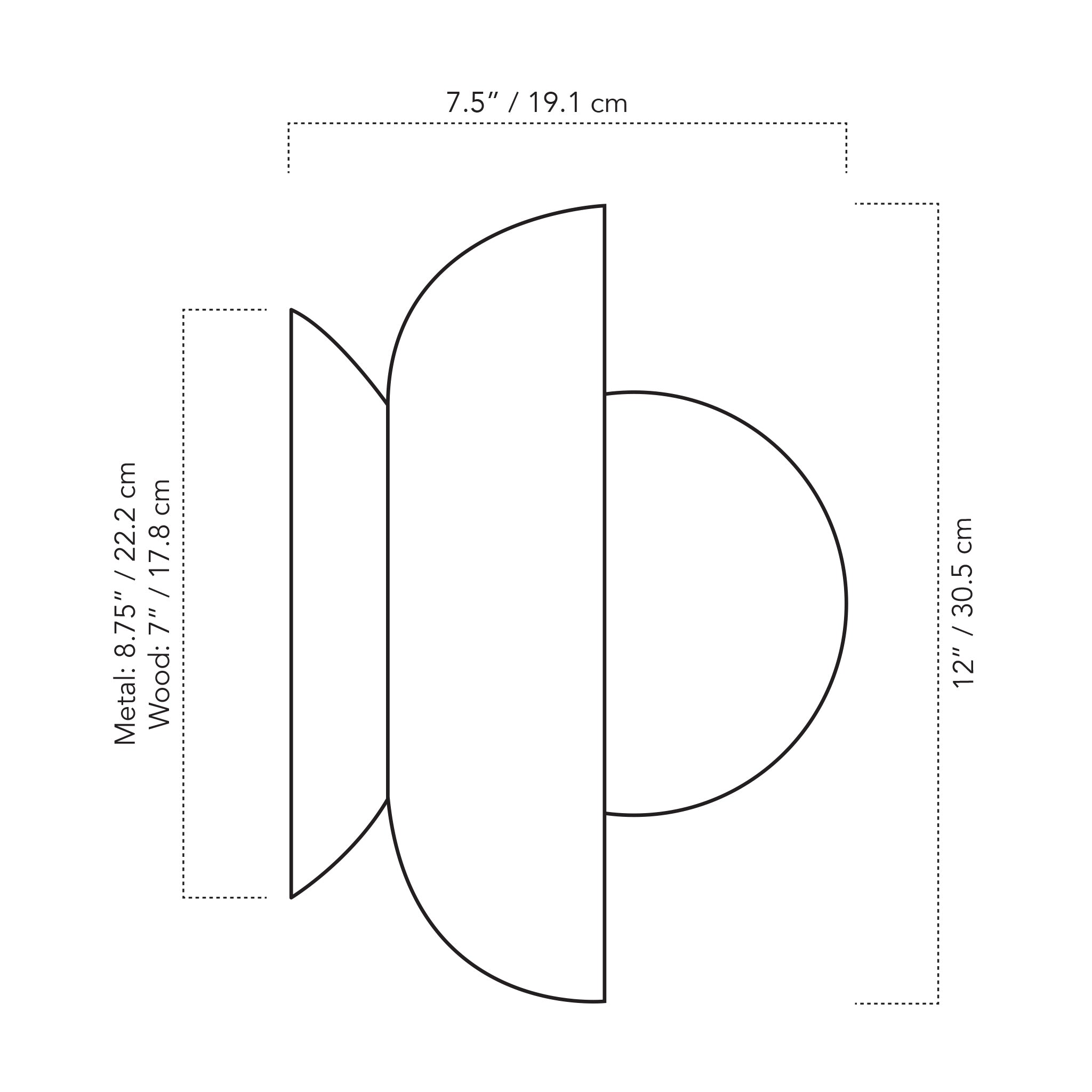 A Technical Drawing Of The Glass Lexi Large With 6" Globe