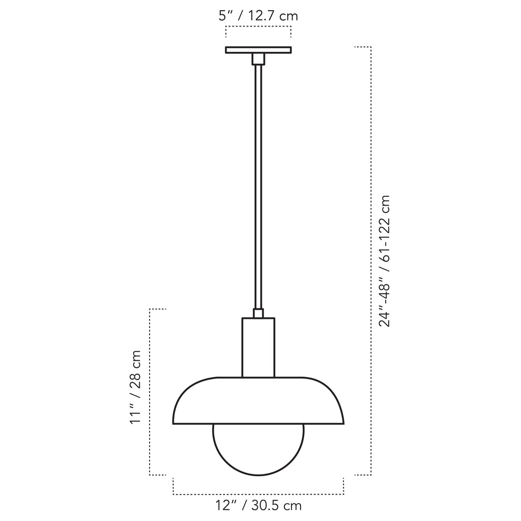 A Technical Drawing Of The Glass Lexi Large Pendant