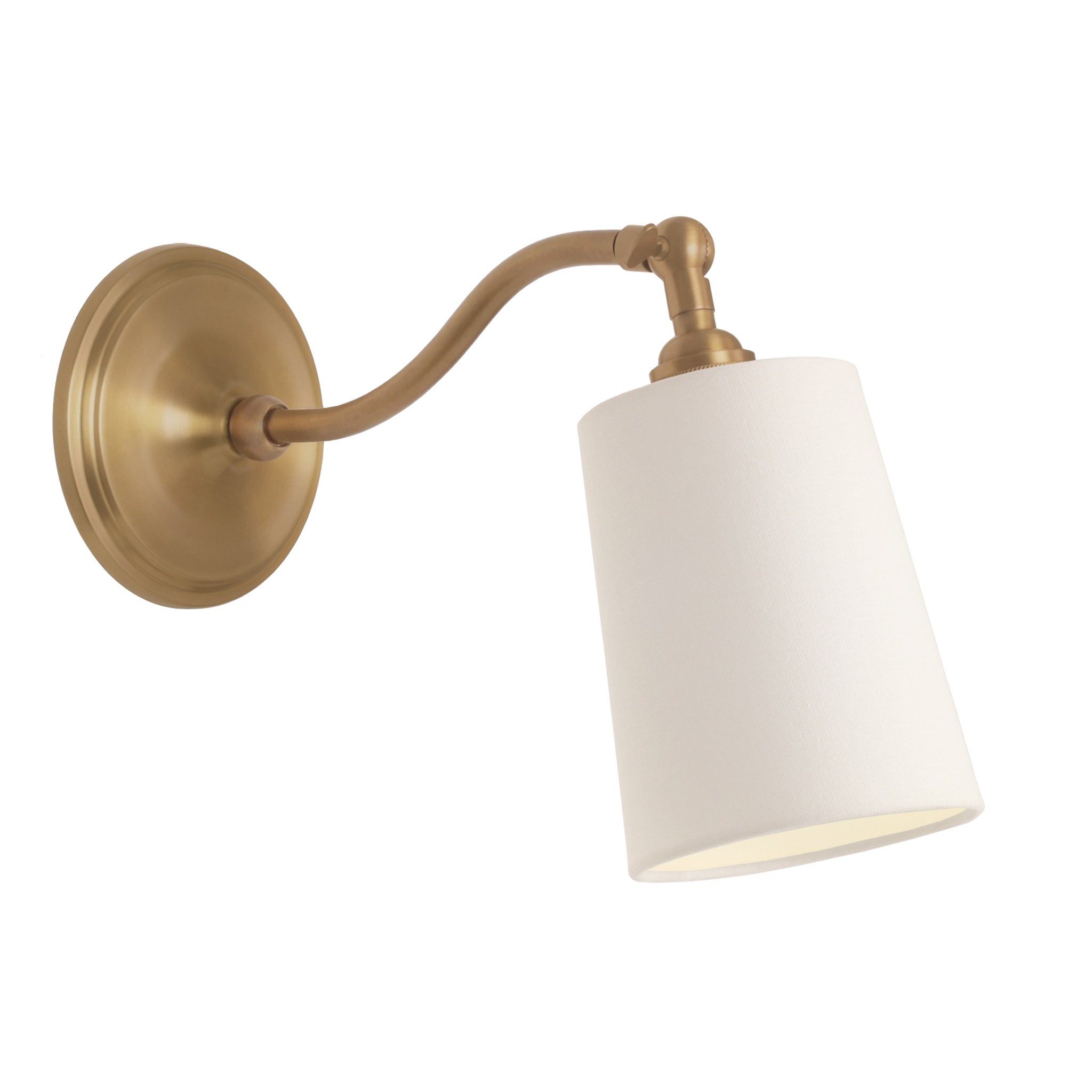 Grace Linen Sconce shown in Heirloom Brass