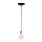 Grace Rod Pendant shown in Brass with a Gloss Black Ceramic canopy
