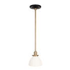 Grace Rod Pendant shown in Brass with a Gloss Black Ceramic canopy