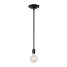 Grace Rod Pendant shown in Graphite Patina with a Gloss Black Ceramic canopy