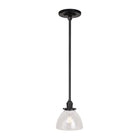 Grace Rod Pendant shown in Graphite Patina with a Gloss Black Ceramic canopy