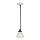 Grace Rod Pendant shown in Graphite Patina with a Gloss White Ceramic canopy