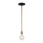 Grace Rod Pendant shown in Heirloom Brass with a Gloss Black Ceramic canopy
