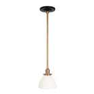 Grace Rod Pendant shown in Heirloom Brass with a Gloss Black Ceramic canopy