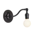 Grace Sconce shown in Graphite Patina with a Gloss Black Ceramic canopy and no shade